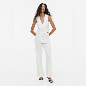 NWT H&M White Wide-cut Pants
